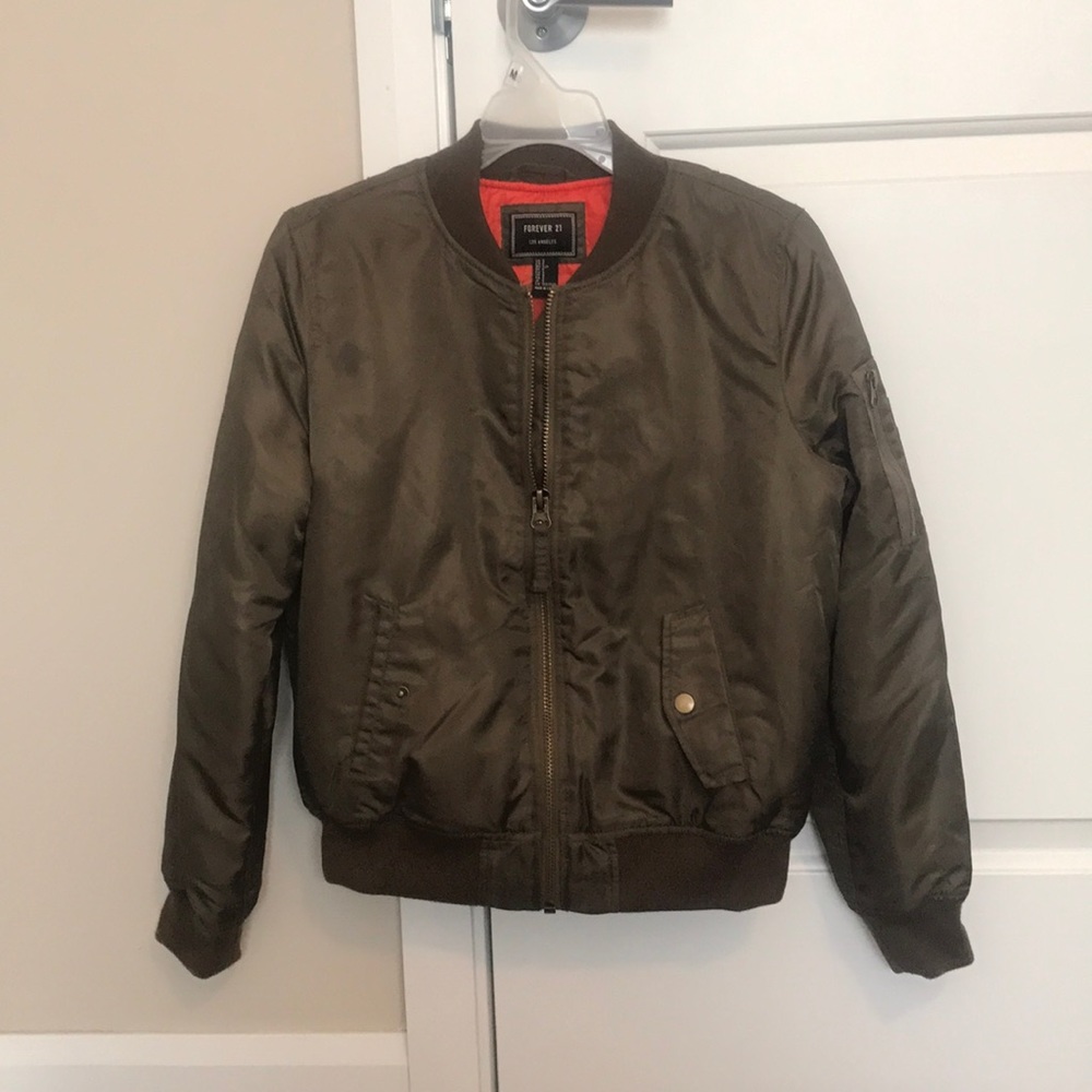 Olive green bomber jacket